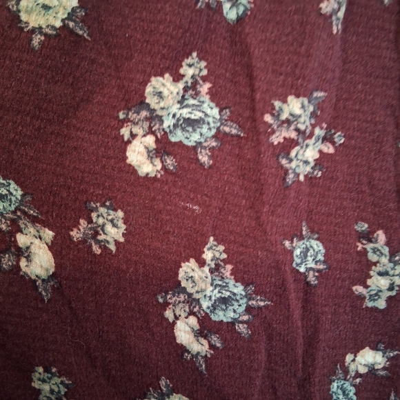 Blu Pepper Maroon Floral Off-Shoulder Dress - Picture 13 of 14